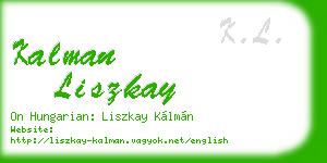 kalman liszkay business card