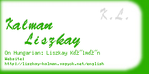 kalman liszkay business card